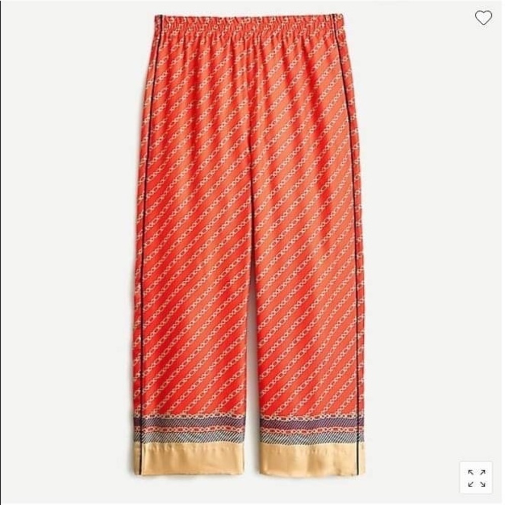 J CREW Collection Pull On Silk Pant in Ted Chains sz.00 NWT
